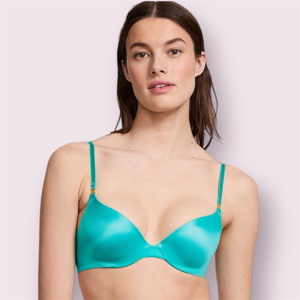 Victoria’s Secret ICON Smooth Push-Up Demi Bra Aqua Sea 34D 🔥SALE🔥NWT​
